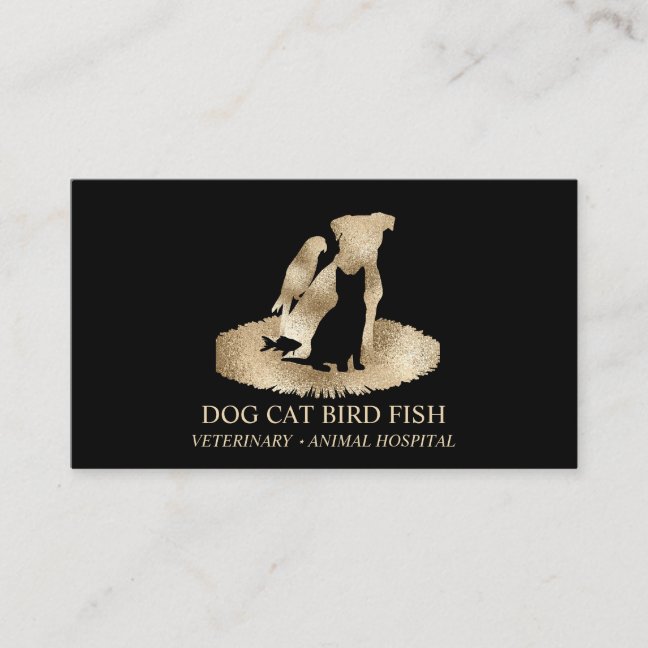 Veterinarian Animal Hospital Pet Sitting Service Business Card