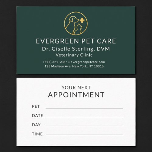 Veterinarian Animal Pet Clinic Appointment Card