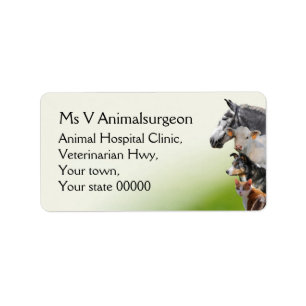 Veterinarian animals label