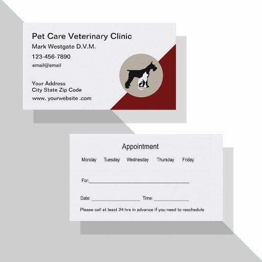 Customizable Veterinarian Appointment Business Cards Template