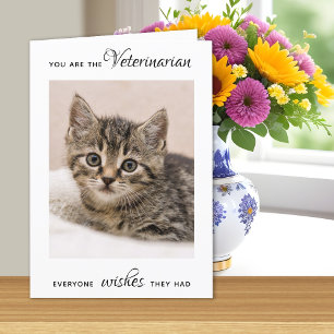Veterinarian Appreciation Cute Cat Pet Photo Letterpress Thank You Card
