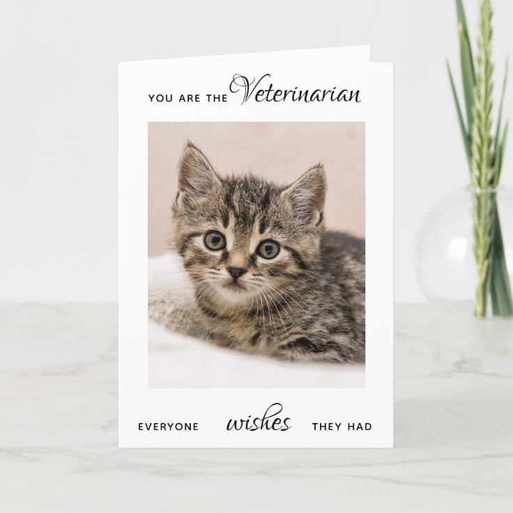 Veterinarian Appreciation Cute Cat Pet Photo Thank You Card | Zazzle