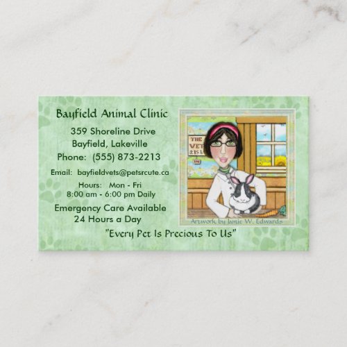 Veterinarian &amp; Bunny Rabbit Business Cards