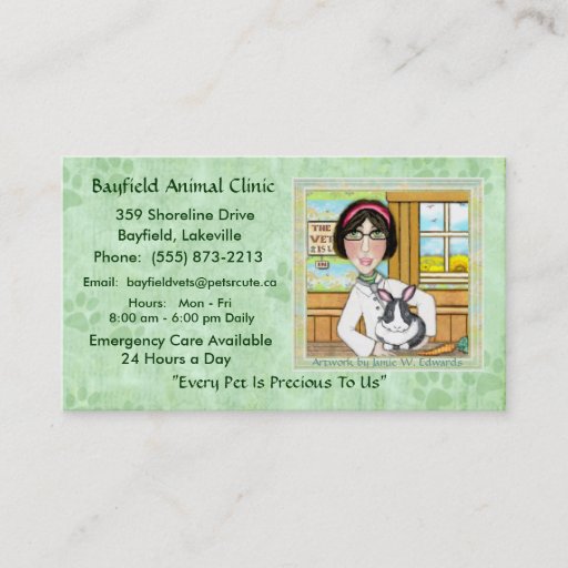 Customizable Veterinarian & Bunny Rabbit Business Cards