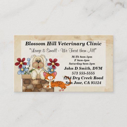 Customizable Veterinarian Business Card