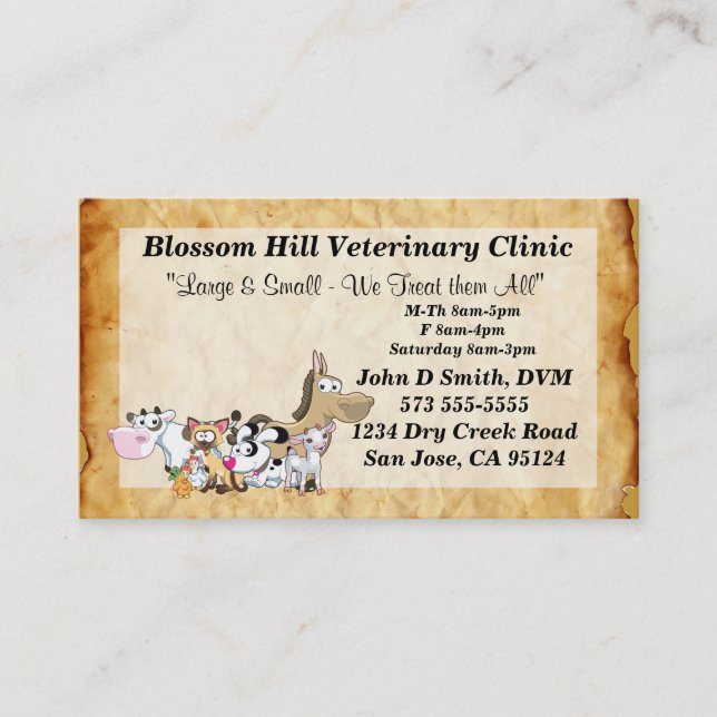 Veterinarian Business Card (Front)