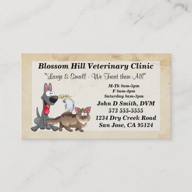 Veterinarian Business Card (Front)