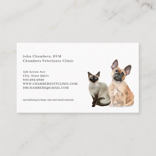 Veterinarian Business Card  Appointment Reminder