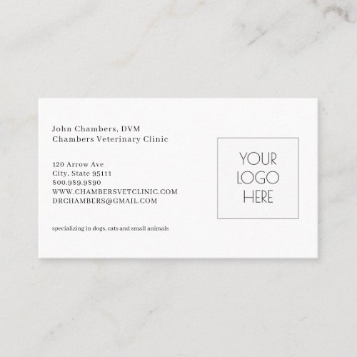 Veterinarian Business Logo  Appointment Reminder Business Card