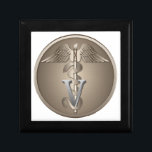 Veterinarian Caduceus Jewelry Box<br><div class="desc">Animal Doctor Emblem - Veterinary Caduceus</div>