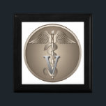 Veterinarian Caduceus Jewelry Box<br><div class="desc">Animal Doctor Emblem - Veterinary Caduceus</div>