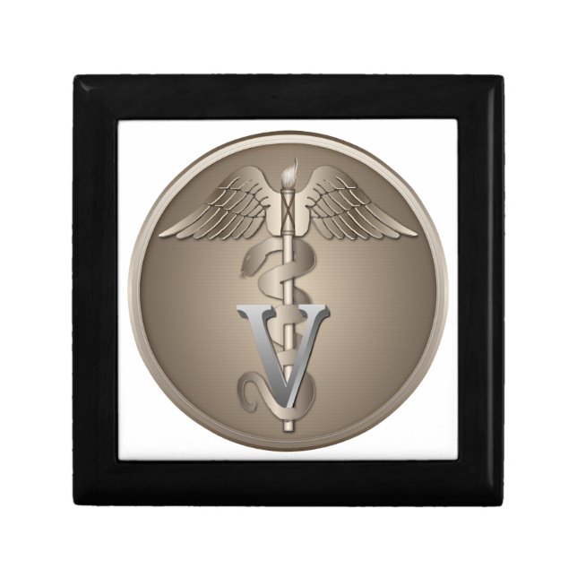 Veterinarian Caduceus Jewelry Box (Front)