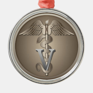 Veterinarian Caduceus Metal Ornament