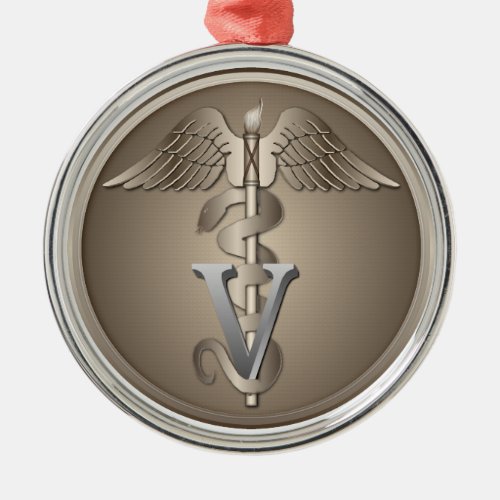 Veterinarian Caduceus Metal Ornament