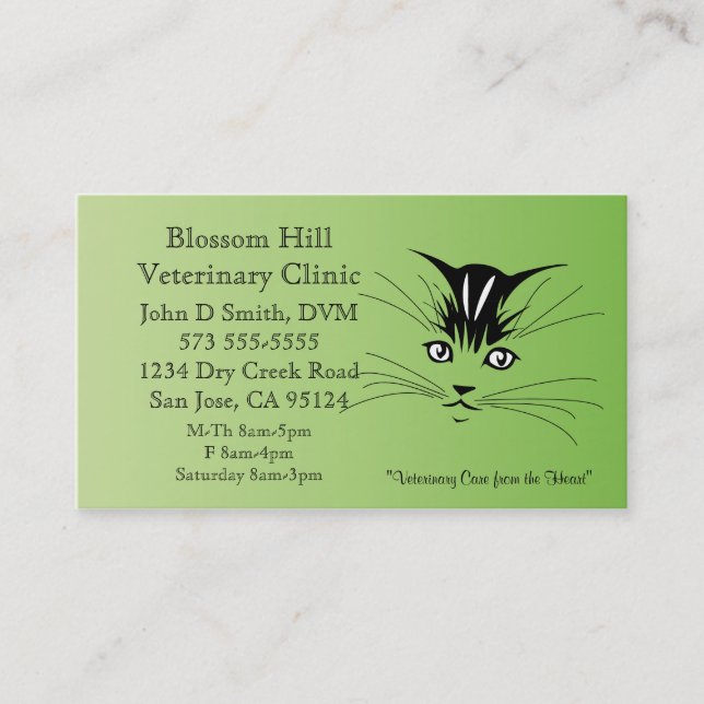Veterinarian Cat Business Card (Front)