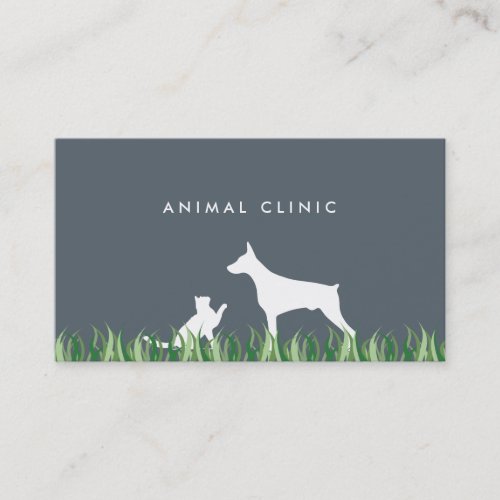 Veterinarian Cat  Dog grass ı business card
