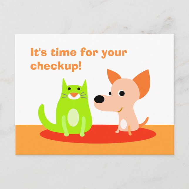 Veterinarian Checkup Reminder Postcard (Front)
