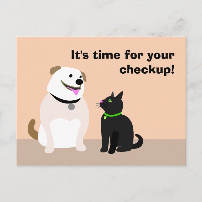 Veterinarian Checkup Reminder Postcard (Front)