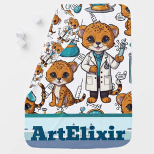 Veterinarian Cheetah Print Baby Blanket