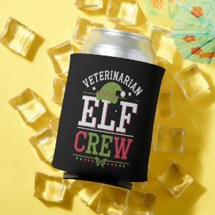 Veterinarian Christmas Elf Veterinary Technician Can Cooler