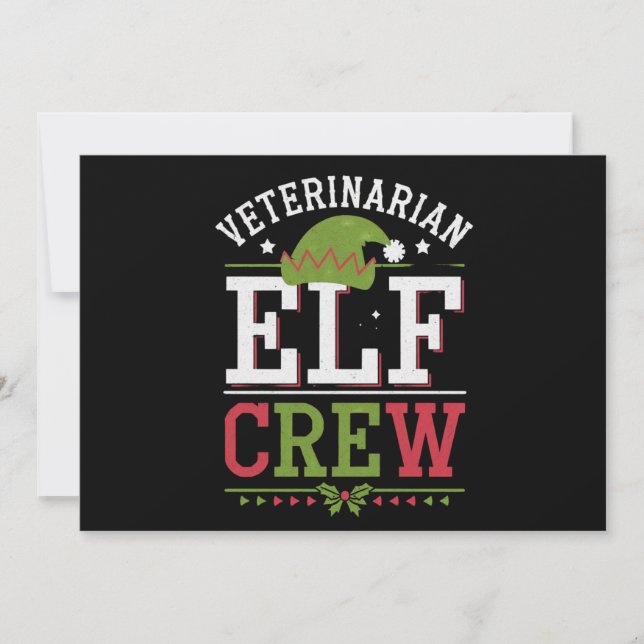 Veterinarian Christmas Elf Veterinary Technician  Holiday Card (Front)