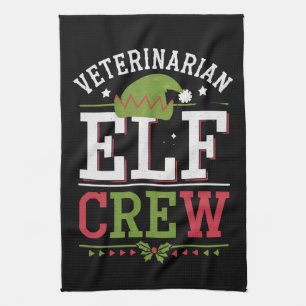 Veterinarian Christmas Elf Veterinary Technician Kitchen Towel