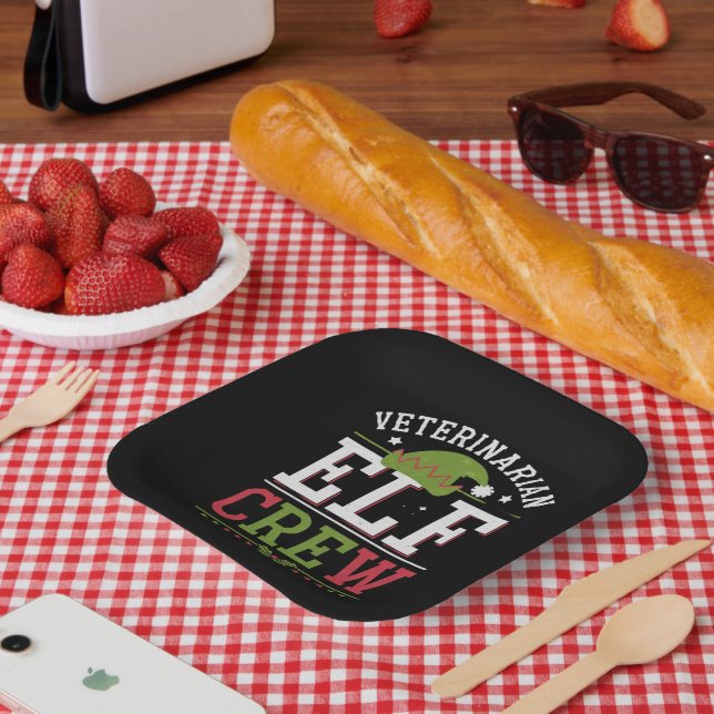 Veterinarian Christmas Elf Veterinary Technician  Paper Plates (Picnic)