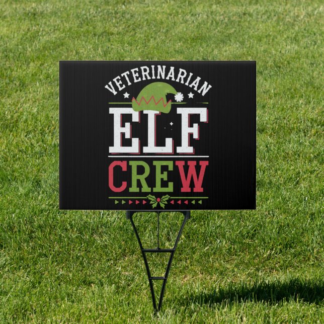 Veterinarian Christmas Elf Veterinary Technician  Sign (Insitu)