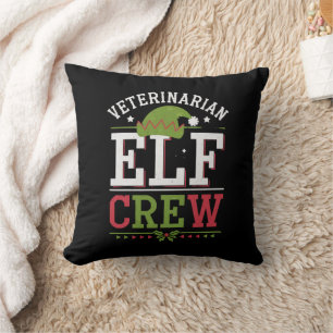 Veterinarian Christmas Elf Veterinary Technician  Throw Pillow