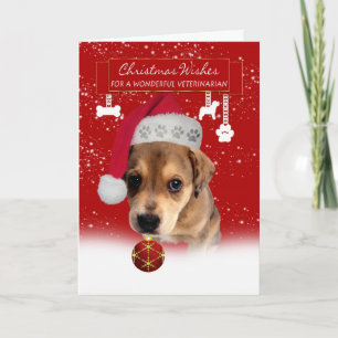 veterinarian christmas wishes greeting card with c