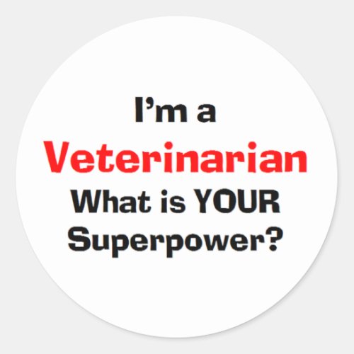 veterinarian classic round sticker