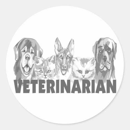 Veterinarian Classic Round Sticker