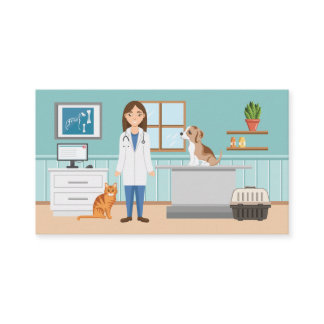 Veterinarian Clinic Vet Woman Pet Animal Doctor Business Card