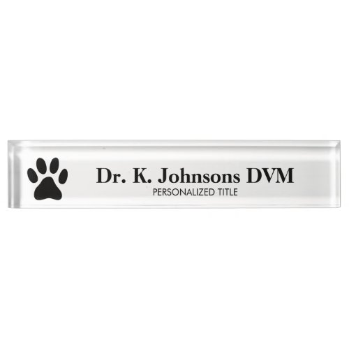Veterinarian desk name plate for veterinary clinic