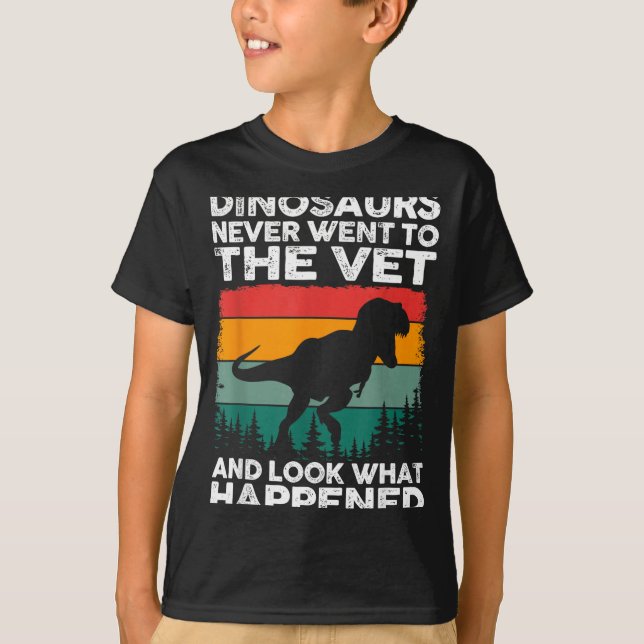 Veterinarian Dinosaur Funny Vet Life Animal Rescue T-Shirt (Front)