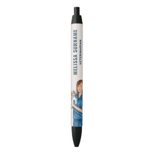 Veterinarian Doctor Vet Holding Puppy Custom Name Pen