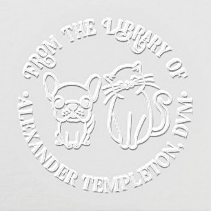 Veterinarian, Dog & Cat Round Library Book Name Embosser
