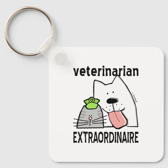 Veterinarian Extraordinaire Keychain (Front)
