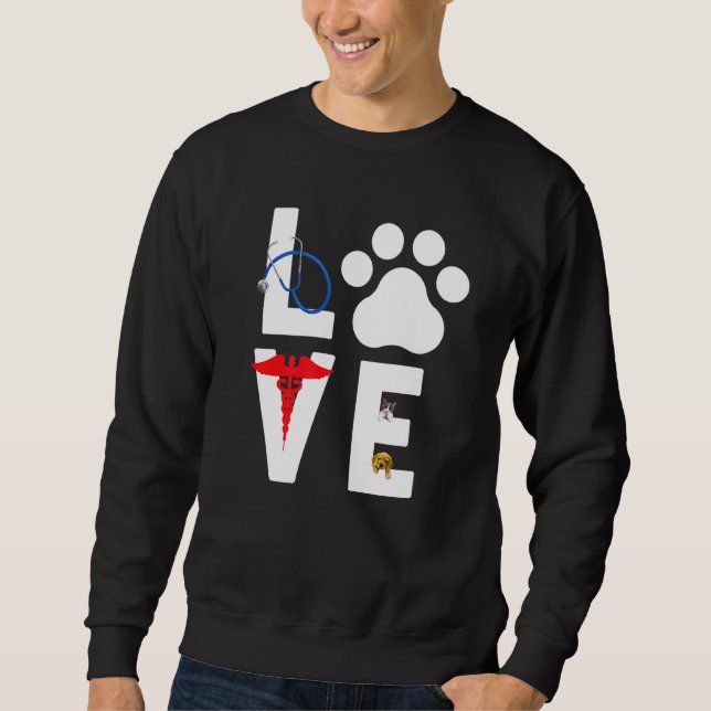 Veterinarian For Women Men Kids Love Animals Sweatshirt (Front)
