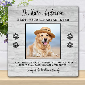 Veterinarian Gift Custom Pet Dog Photo Thank You  Plaque