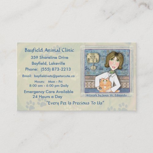 Veterinarian  Ginger Persian Cat Business Cards