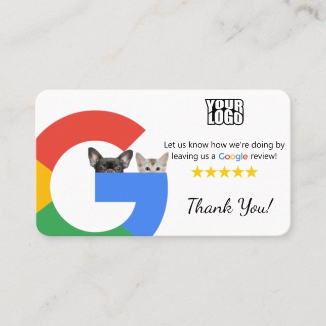 Veterinarian Google Review Template With QR code Business Card (Front)