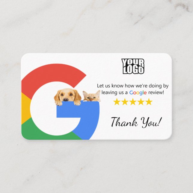 Veterinarian Google Review Template With QR code Business Card (Front)