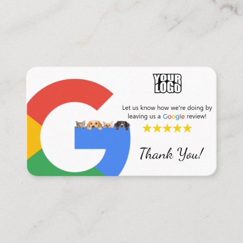 Veterinarian Google Review Template With QR code Business Card