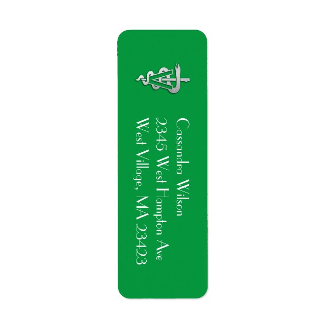 Veterinarian Graduation Green Silver Label (Front)