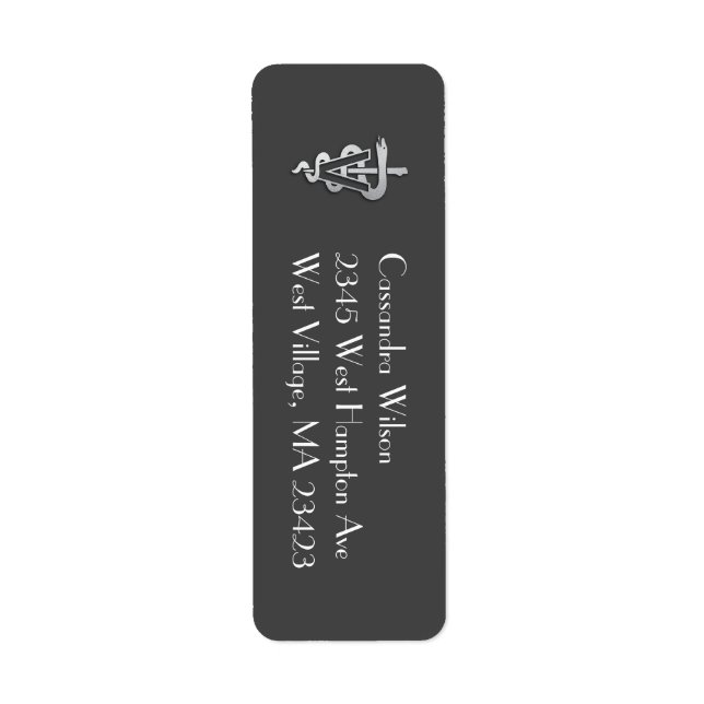Veterinarian Graduation Grey Silver Label (Front)