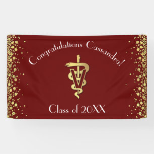 Veterinarian Graduation Maroon Gold  Banner