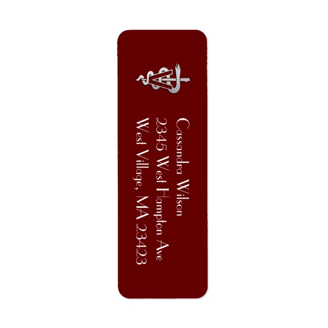 Veterinarian Graduation Maroon Silver Label (Front)