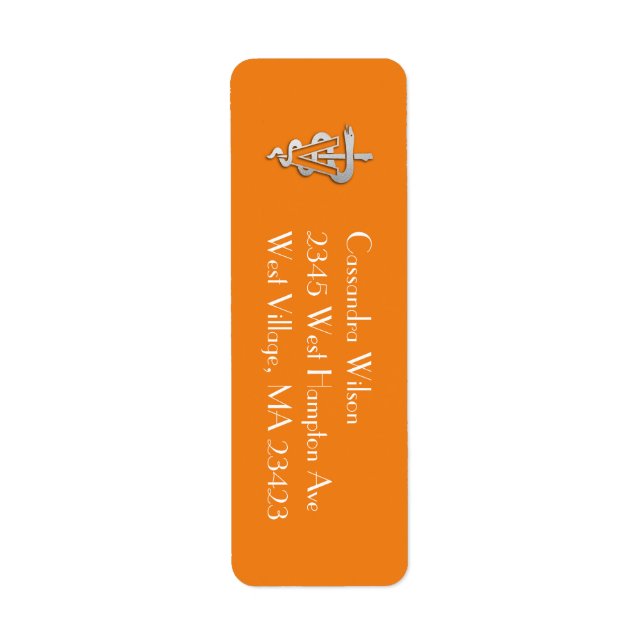 Veterinarian Graduation Orange Silver Label (Front)