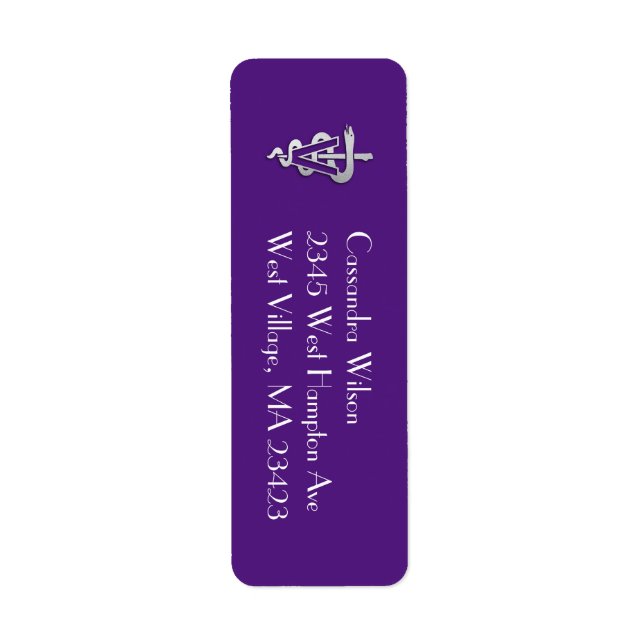Veterinarian Graduation Purple Silver Label (Front)